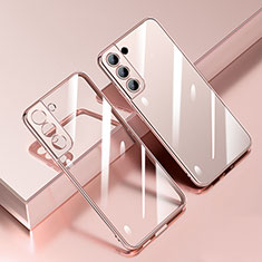 Silikon Schutzhülle Ultra Dünn Flexible Tasche Durchsichtig Transparent H01 für Samsung Galaxy S24 5G Rosegold