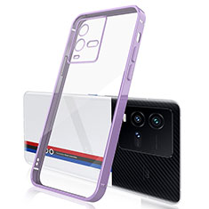 Silikon Schutzhülle Ultra Dünn Flexible Tasche Durchsichtig Transparent H01 für Vivo iQOO 10 5G Violett