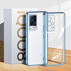 Silikon Schutzhülle Ultra Dünn Flexible Tasche Durchsichtig Transparent H01 für Vivo iQOO 8 Pro 5G Blau