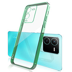 Silikon Schutzhülle Ultra Dünn Flexible Tasche Durchsichtig Transparent H01 für Vivo V25 Pro 5G Grün