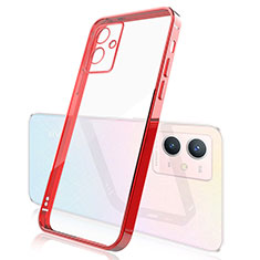 Silikon Schutzhülle Ultra Dünn Flexible Tasche Durchsichtig Transparent H01 für Vivo Y52t 5G Rot