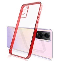 Silikon Schutzhülle Ultra Dünn Flexible Tasche Durchsichtig Transparent H01 für Vivo Y72t Rot