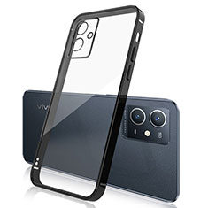 Silikon Schutzhülle Ultra Dünn Flexible Tasche Durchsichtig Transparent H01 für Vivo Y75 5G Schwarz