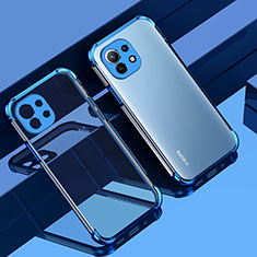 Silikon Schutzhülle Ultra Dünn Flexible Tasche Durchsichtig Transparent H01 für Xiaomi Mi 11 Lite 5G NE Blau
