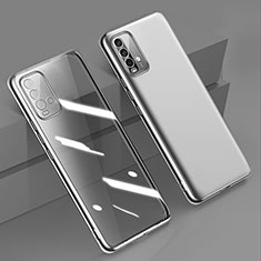 Silikon Schutzhülle Ultra Dünn Flexible Tasche Durchsichtig Transparent H01 für Xiaomi Redmi 9 Power Silber