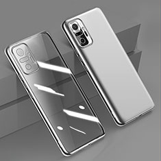 Silikon Schutzhülle Ultra Dünn Flexible Tasche Durchsichtig Transparent H01 für Xiaomi Redmi Note 10 Pro Max Silber