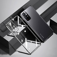 Silikon Schutzhülle Ultra Dünn Flexible Tasche Durchsichtig Transparent H01 für Xiaomi Redmi Note 11S 5G Schwarz