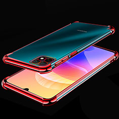 Silikon Schutzhülle Ultra Dünn Flexible Tasche Durchsichtig Transparent H02 für Huawei Enjoy 20 5G Rot