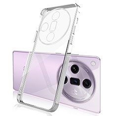 Silikon Schutzhülle Ultra Dünn Flexible Tasche Durchsichtig Transparent H02 für Oppo Find X7 Ultra 5G Silber