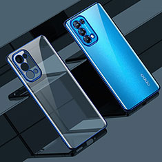 Silikon Schutzhülle Ultra Dünn Flexible Tasche Durchsichtig Transparent H02 für Oppo Reno5 Pro 5G Blau