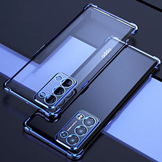 Silikon Schutzhülle Ultra Dünn Flexible Tasche Durchsichtig Transparent H02 für Oppo Reno6 Pro+ Plus 5G Blau