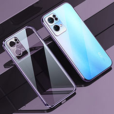 Silikon Schutzhülle Ultra Dünn Flexible Tasche Durchsichtig Transparent H02 für Oppo Reno7 Pro 5G Violett