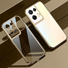 Silikon Schutzhülle Ultra Dünn Flexible Tasche Durchsichtig Transparent H02 für Oppo Reno8 Pro+ Plus 5G Gold