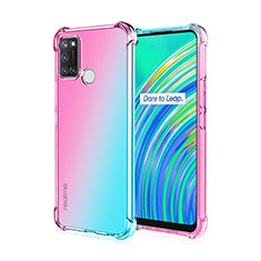 Silikon Schutzhülle Ultra Dünn Flexible Tasche Durchsichtig Transparent H02 für Realme 7i Cyan