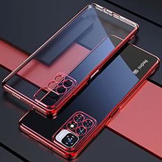 Silikon Schutzhülle Ultra Dünn Flexible Tasche Durchsichtig Transparent H02 für Xiaomi Redmi Note 11T 5G Rot