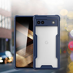 Silikon Schutzhülle Ultra Dünn Flexible Tasche Durchsichtig Transparent H03 für Google Pixel 6a 5G Blau