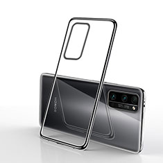 Silikon Schutzhülle Ultra Dünn Flexible Tasche Durchsichtig Transparent H03 für Huawei Honor 30 Pro+ Plus Schwarz