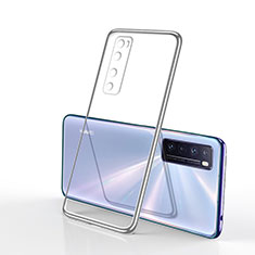 Silikon Schutzhülle Ultra Dünn Flexible Tasche Durchsichtig Transparent H03 für Huawei Nova 7 5G Silber