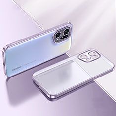 Silikon Schutzhülle Ultra Dünn Flexible Tasche Durchsichtig Transparent H03 für Oppo Find X5 Pro 5G Violett