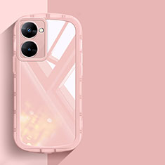 Silikon Schutzhülle Ultra Dünn Flexible Tasche Durchsichtig Transparent H03 für Realme 10S 5G Rosa