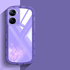 Silikon Schutzhülle Ultra Dünn Flexible Tasche Durchsichtig Transparent H03 für Realme 10S 5G Violett