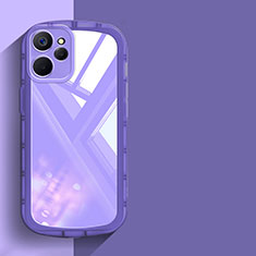 Silikon Schutzhülle Ultra Dünn Flexible Tasche Durchsichtig Transparent H03 für Realme 9i 5G Violett