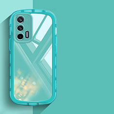 Silikon Schutzhülle Ultra Dünn Flexible Tasche Durchsichtig Transparent H03 für Realme GT 5G Cyan