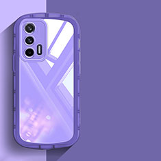 Silikon Schutzhülle Ultra Dünn Flexible Tasche Durchsichtig Transparent H03 für Realme Q3 Pro 5G Violett