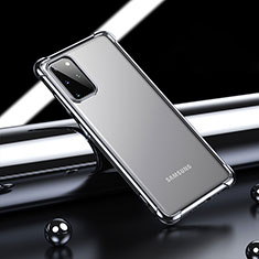 Silikon Schutzhülle Ultra Dünn Flexible Tasche Durchsichtig Transparent H03 für Samsung Galaxy S20 Plus Schwarz