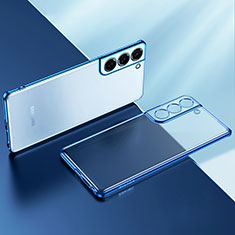 Silikon Schutzhülle Ultra Dünn Flexible Tasche Durchsichtig Transparent H03 für Samsung Galaxy S22 Plus 5G Blau
