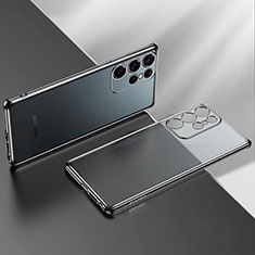 Silikon Schutzhülle Ultra Dünn Flexible Tasche Durchsichtig Transparent H03 für Samsung Galaxy S23 Ultra 5G Schwarz