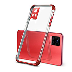 Silikon Schutzhülle Ultra Dünn Flexible Tasche Durchsichtig Transparent H03 für Vivo V20 Pro 5G Rot