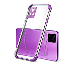 Silikon Schutzhülle Ultra Dünn Flexible Tasche Durchsichtig Transparent H03 für Vivo V20 Pro 5G Violett