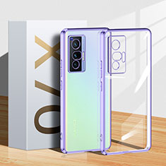 Silikon Schutzhülle Ultra Dünn Flexible Tasche Durchsichtig Transparent H03 für Vivo X70 5G Violett