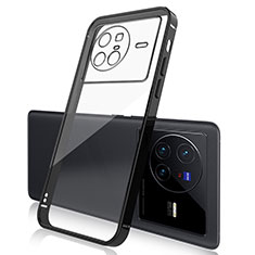 Silikon Schutzhülle Ultra Dünn Flexible Tasche Durchsichtig Transparent H03 für Vivo X80 5G Schwarz