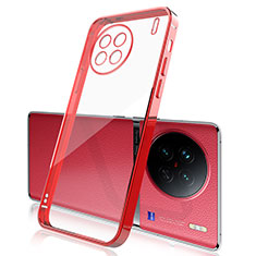 Silikon Schutzhülle Ultra Dünn Flexible Tasche Durchsichtig Transparent H03 für Vivo X90 5G Rot