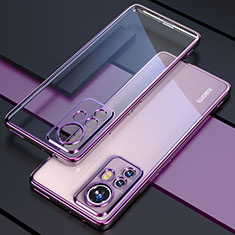 Silikon Schutzhülle Ultra Dünn Flexible Tasche Durchsichtig Transparent H03 für Xiaomi Mi 12 5G Violett