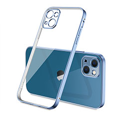 Silikon Schutzhülle Ultra Dünn Flexible Tasche Durchsichtig Transparent H04 für Apple iPhone 14 Blau