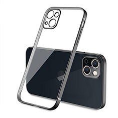 Silikon Schutzhülle Ultra Dünn Flexible Tasche Durchsichtig Transparent H04 für Apple iPhone 14 Schwarz