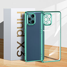 Silikon Schutzhülle Ultra Dünn Flexible Tasche Durchsichtig Transparent H04 für Oppo Find X3 Pro 5G Grün
