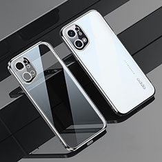 Silikon Schutzhülle Ultra Dünn Flexible Tasche Durchsichtig Transparent H04 für Oppo Find X5 5G Silber