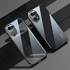 Silikon Schutzhülle Ultra Dünn Flexible Tasche Durchsichtig Transparent H04 für Oppo Find X5 Pro 5G Schwarz