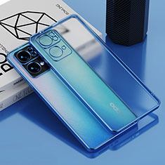 Silikon Schutzhülle Ultra Dünn Flexible Tasche Durchsichtig Transparent H04 für Oppo Reno7 Pro 5G Blau