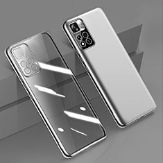 Silikon Schutzhülle Ultra Dünn Flexible Tasche Durchsichtig Transparent H04 für Xiaomi Redmi Note 11 Pro+ Plus 5G Silber