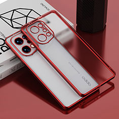 Silikon Schutzhülle Ultra Dünn Flexible Tasche Durchsichtig Transparent H05 für Oppo Find X5 5G Rot