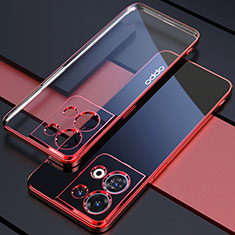 Silikon Schutzhülle Ultra Dünn Flexible Tasche Durchsichtig Transparent H05 für Oppo Reno8 Pro+ Plus 5G Rot