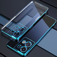 Silikon Schutzhülle Ultra Dünn Flexible Tasche Durchsichtig Transparent H05 für Oppo Reno9 Pro 5G Blau