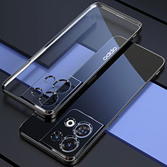 Silikon Schutzhülle Ultra Dünn Flexible Tasche Durchsichtig Transparent H05 für Oppo Reno9 Pro 5G Schwarz
