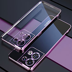 Silikon Schutzhülle Ultra Dünn Flexible Tasche Durchsichtig Transparent H05 für Oppo Reno9 Pro 5G Violett