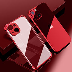 Silikon Schutzhülle Ultra Dünn Flexible Tasche Durchsichtig Transparent H06 für Apple iPhone 13 Rot